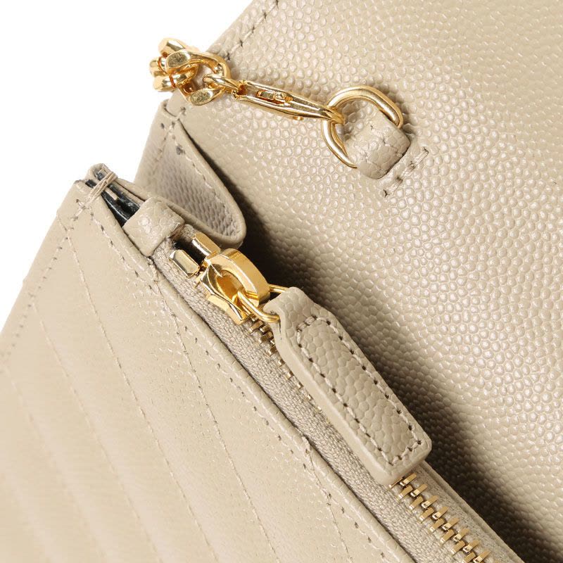 预售 圣罗兰 YSL MONOGRAM 信封包 字母LOGO鱼子酱纹 女士单肩包 393953金链图片