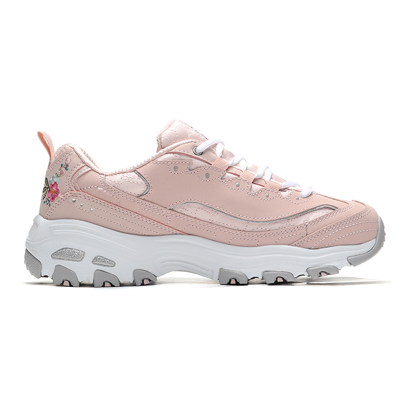Skechers斯凯奇女鞋熊猫鞋花朵刺绣复古松糕鞋老爹鞋11977..