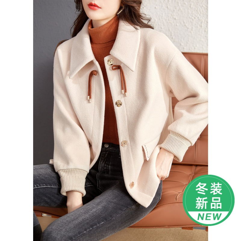 OUNIXUE欧昵雪 | [气质呢子外套]秋冬季翻领盖袋短款上衣小个子潮毛呢大衣女