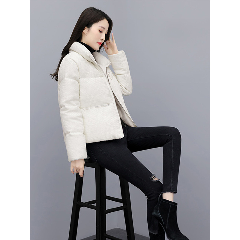 丝柏舍2020冬装女韩版纯色立领长袖宽松短款羽绒服S94R6633Y