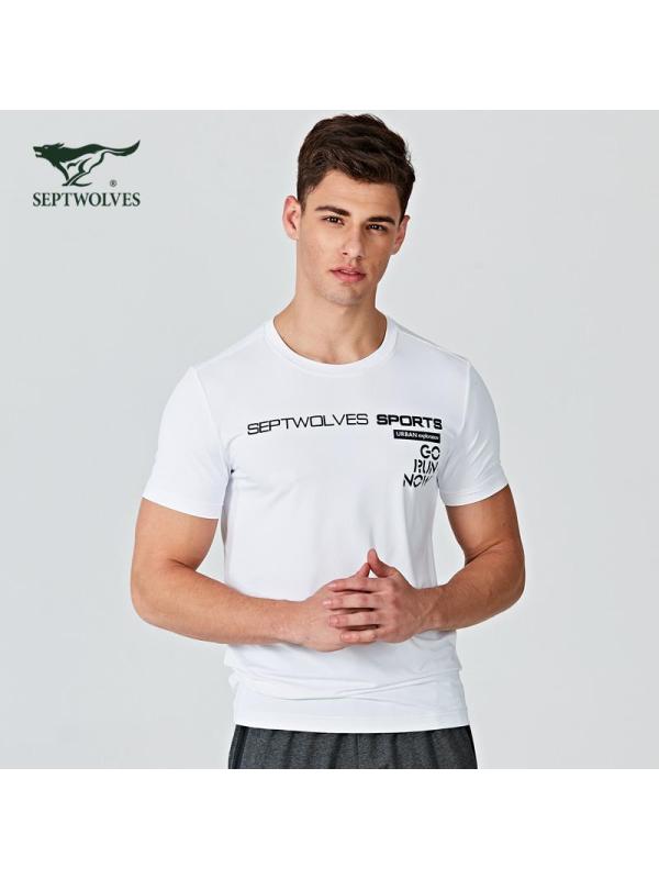 七匹狼户外运动短袖T恤 2019夏季青年印花圆领T恤休闲男装