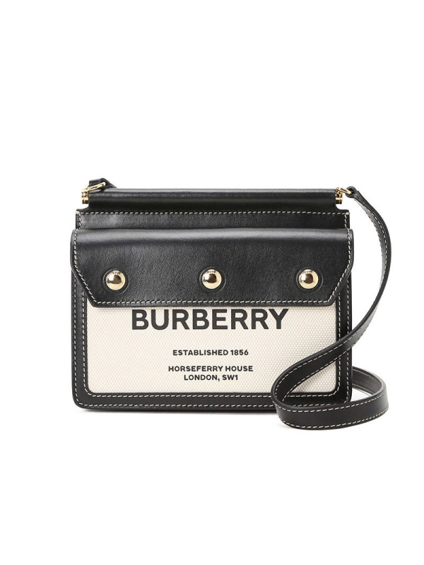 BURBERRY 博柏利 Title 口盖包迷你 字母徽标帆布织物8031901