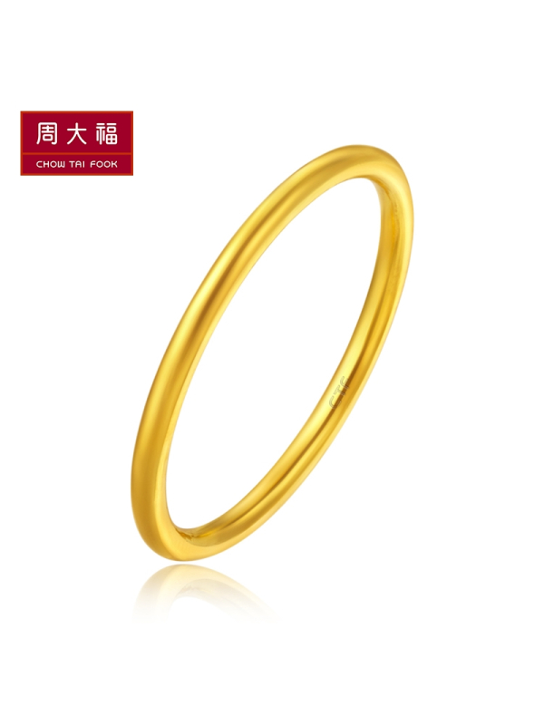 礼品周大福珠宝首饰简约足金黄金戒指计价（工费68元）F217482