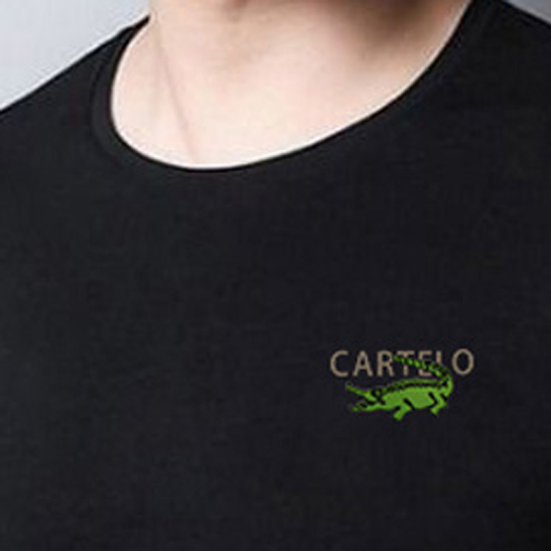 卡帝乐鳄鱼(CARTELO)男士简约休闲纯色T恤韩版大码夏季上衣