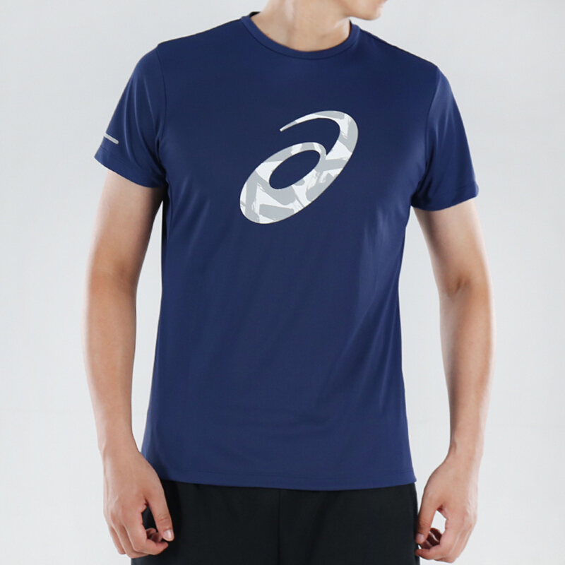 亚瑟士(asics)户外运动男装上衣运动休闲透气短袖印花t恤2011a132
