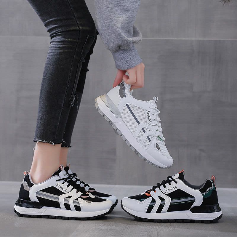 策霸阿甘鞋女2021春季新款运动休闲鞋女韩版百搭老爹透气网面女鞋C06图片