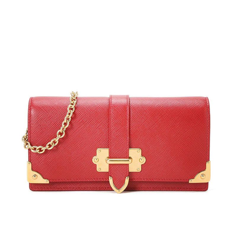 【预定】20春夏款Prada Cahier 皮革迷你手袋 18.5*9.5*3CM图片