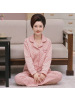 妈妈睡衣女秋冬季中老年空气棉加厚大码薄款夹棉可外穿女夹层套装