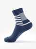HLA海澜之家2019春季三双装舒适透气棉袜休闲条纹男士中筒袜HZACJ1R019A