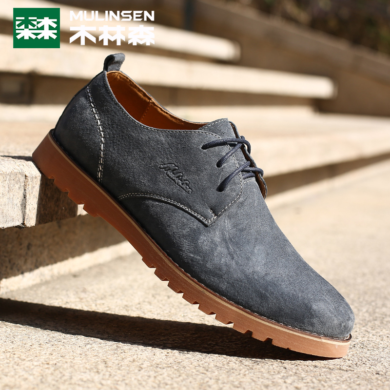 木林森低帮鞋2018春季新款男士复古休闲皮鞋青年工装鞋子潮流男鞋