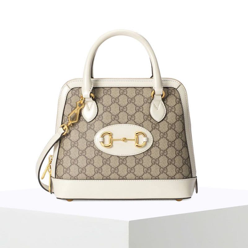【预定】GUCCI 2020春夏新款 1955 马衔扣装饰单肩手提包621220 25*24*9CM图片