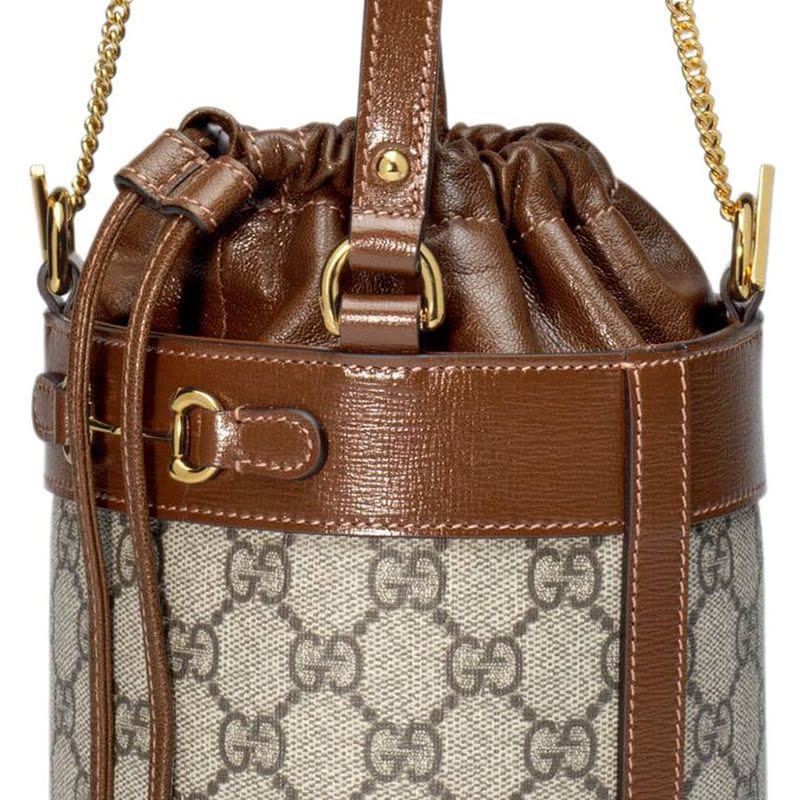 预订 20春夏款 GUCCI 老花水桶包 单肩手提斜挎包637115 14*19*14CM图片