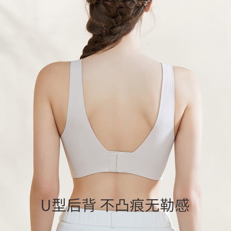 无痕裸感内衣女大胸显小果冻软支撑文胸舒适凉感全罩杯无钢圈胸罩图片