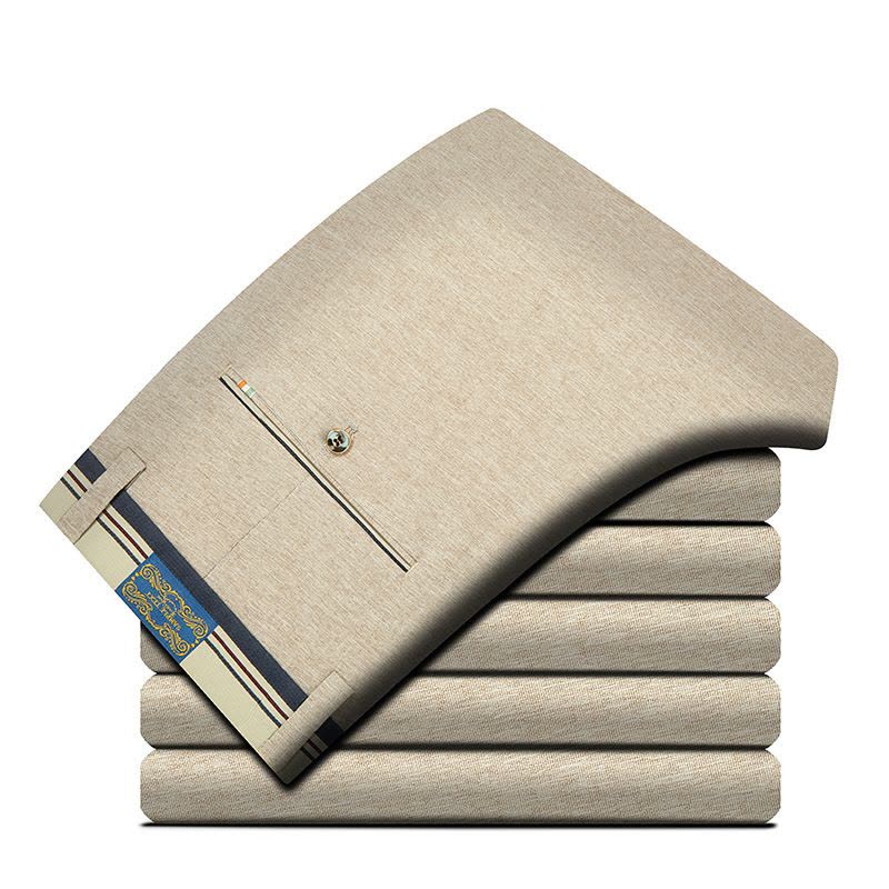 Ceba超舒适夏季薄款男式中年休闲裤男简约百搭爸爸商务休闲长裤专柜装图片