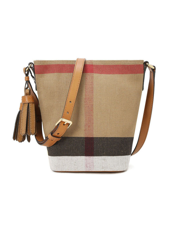 BURBERRY Ashby 迷你 经典格纹 斜挎包水桶包