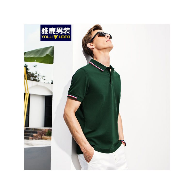雅鹿男装商务休闲男式POLO衫多色T恤衫ADD2TB121F