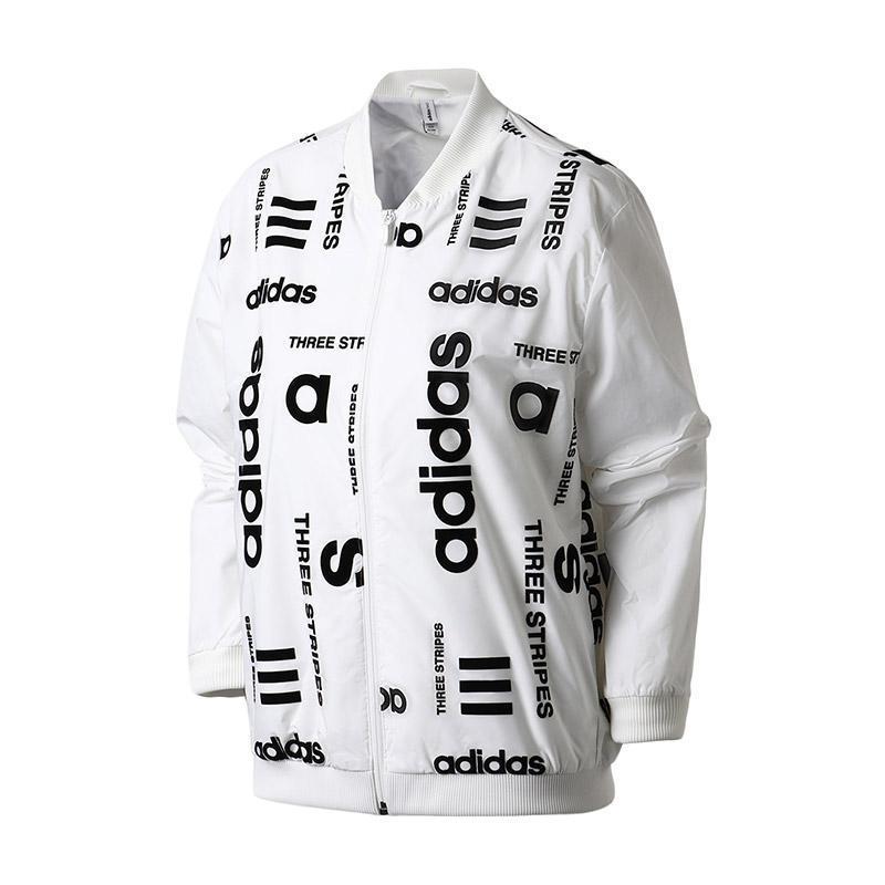 adidas阿迪达斯NEO女子外套夹克飞行领休闲运动服CV9585 L CV9585白