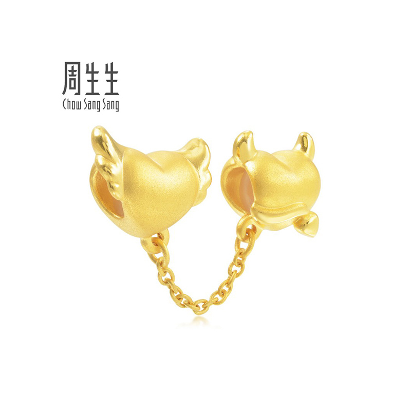 周生生(CHOW SANG SANG)Charme金手链转运珠吊坠天使爱上小魔怪女定价