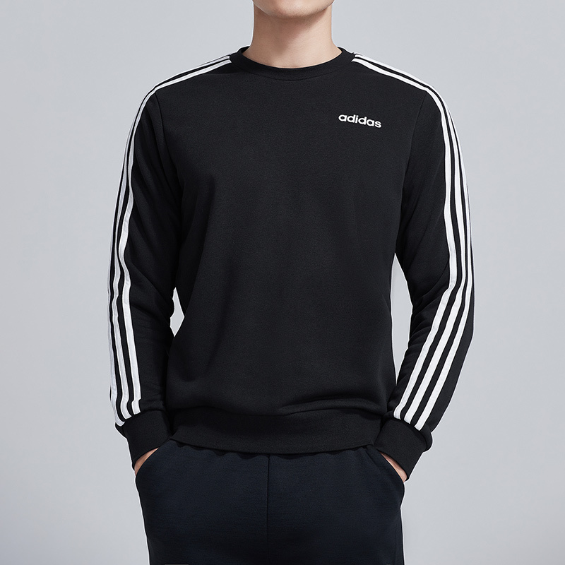 adidas男服卫衣圆领套头衫针织运动休闲运动服DQ3083
