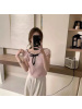 纯欲辣妹减龄蝴蝶结撞色短袖针织T恤女夏季新款显瘦短款上衣