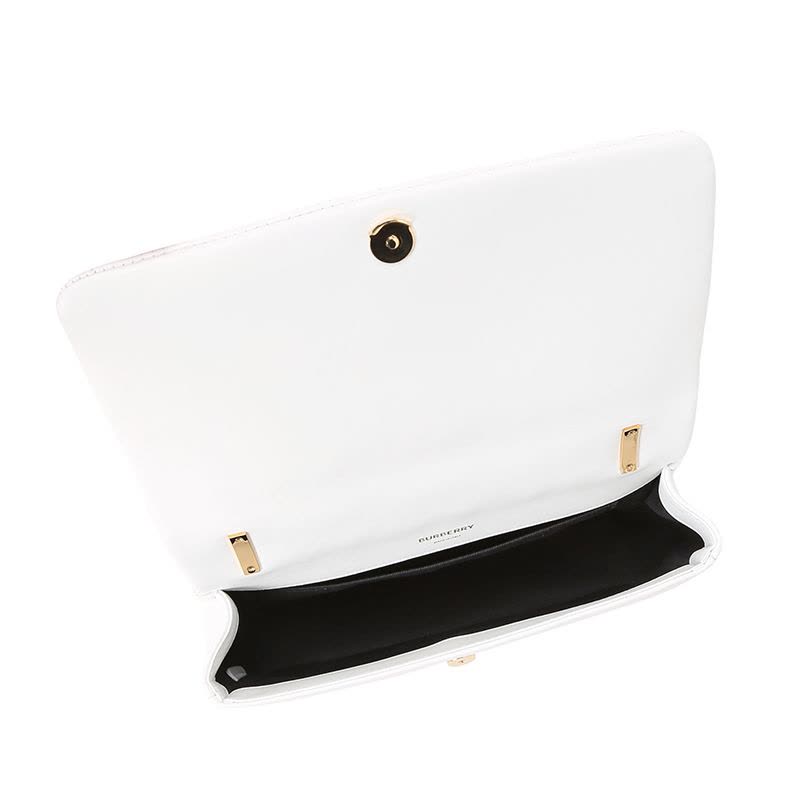 BURBERRY 博柏利 女士 单肩包 Lola 链条包小号 TB LOGO绗缝粒纹皮革8021106金扣图片