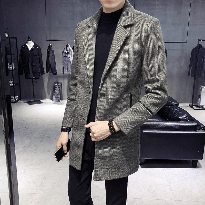 【COMEACROSS】2020新款高品质毛呢大衣中长款双粒扣大衣外套