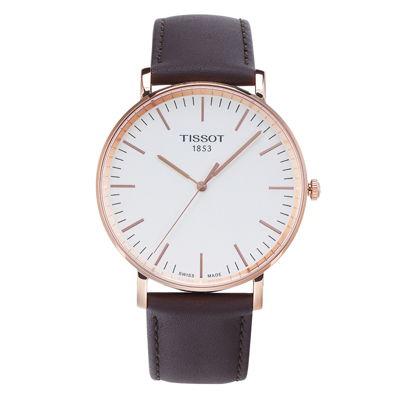 天梭(TISSOT)魅时系列时尚简约休闲商务皮带石英男士手表T109.610.36.031.00