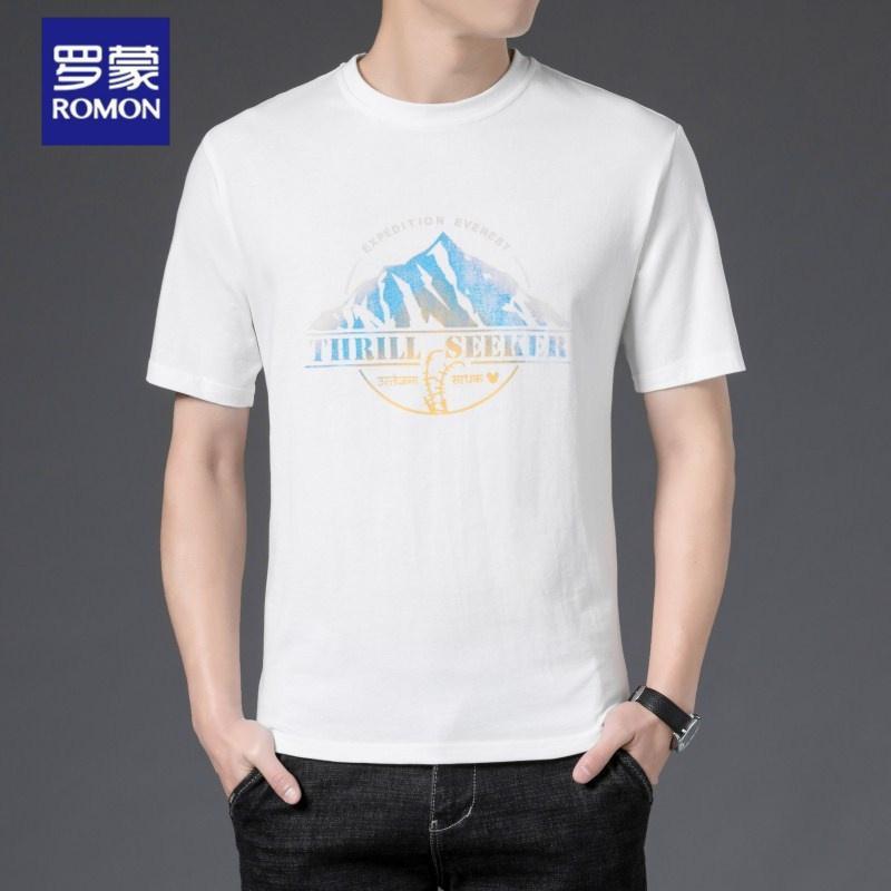 罗蒙（ROMON）短袖t恤男2021年夏季新款POLO半袖衣服男商务休闲棉打底衫夏天男装翻领