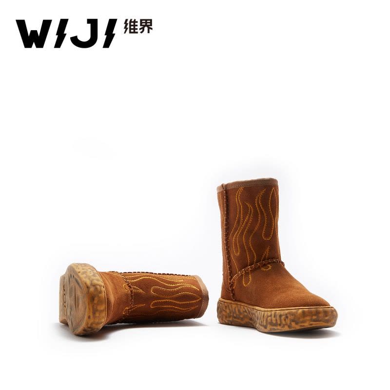 WIJI冬季新款加绒保暖舒适雪地靴休闲个性气质魅力时尚潮流女鞋女图片