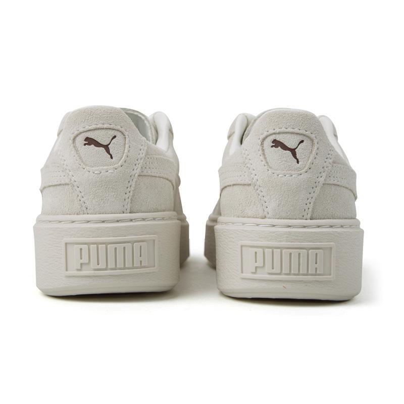 彪马PUMA SUEDE PLATFORM 蕾哈娜松糕厚底板鞋 白棕休闲鞋 367452