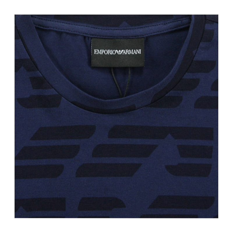 Emporio Armani/安普里奥阿玛尼 整体徽标棉质混纺海军蓝色男士T恤#3Z1T87 1J12Z 0905