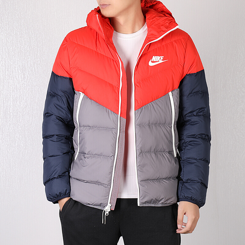 耐克（NIKE）男款连帽保暖灰鸭绒羽绒服外套928834-634