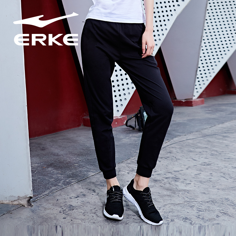 鸿星尔克erke休闲针织男款长裤小脚收口宽松运动裤男裤11218257408