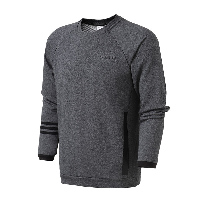 【自营】adidas男服卫衣圆领套头休闲运动服DU0438 L DU0438深灰色