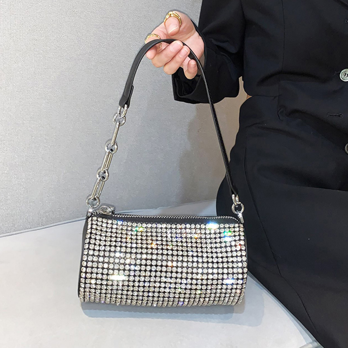 马克华菲【夏季热卖】网红水钻包大容量单肩包腋下包女式斜挎包时尚