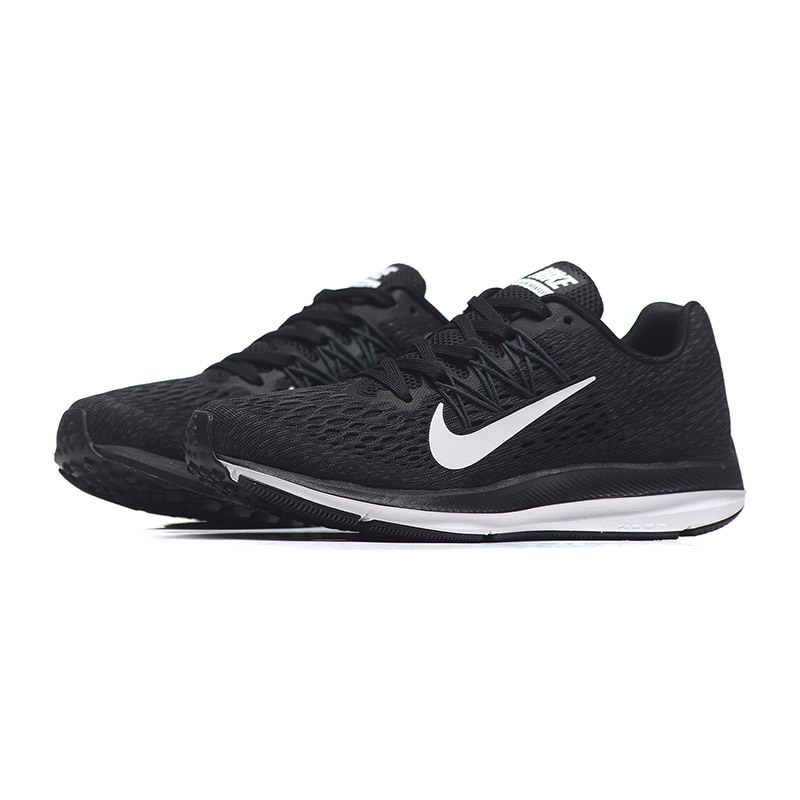 【自营】Nike耐克女鞋跑步鞋ZOOM气垫网面透气飞线运动鞋AA7414 AA7414-001黑+白+煤黑