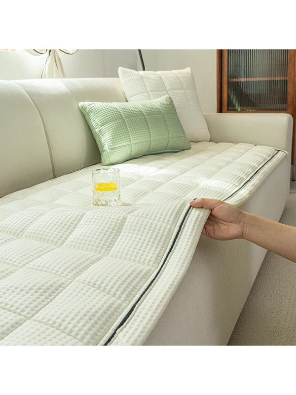 夏季凉感沙发垫新款一片式直排防滑凉席坐垫夏天冰丝沙发盖布