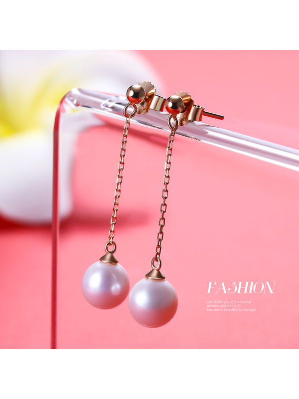 佰色传情淡水珍珠耳环女2019新潮925纯银耳钉韩国简约气质