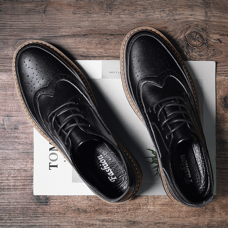 木林森男鞋2021年春秋新款韩版潮流板鞋耐磨百搭男士休闲皮鞋青年时尚