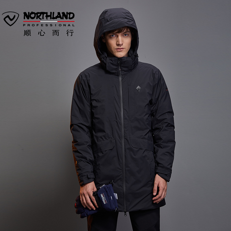 诺诗兰（NORTHLAND）户外男士750蓬防小雨防风保暖鹅绒羽绒服GD065517