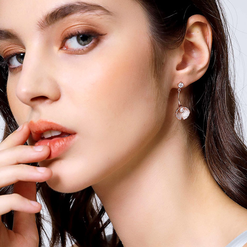 佰色传情淡水珍珠耳环女纯银耳坠耳钉高级感网红银新款潮耳饰