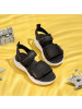 Skechers斯凯奇男鞋夏季魔术贴沙滩鞋厚底增高熊猫凉鞋999130