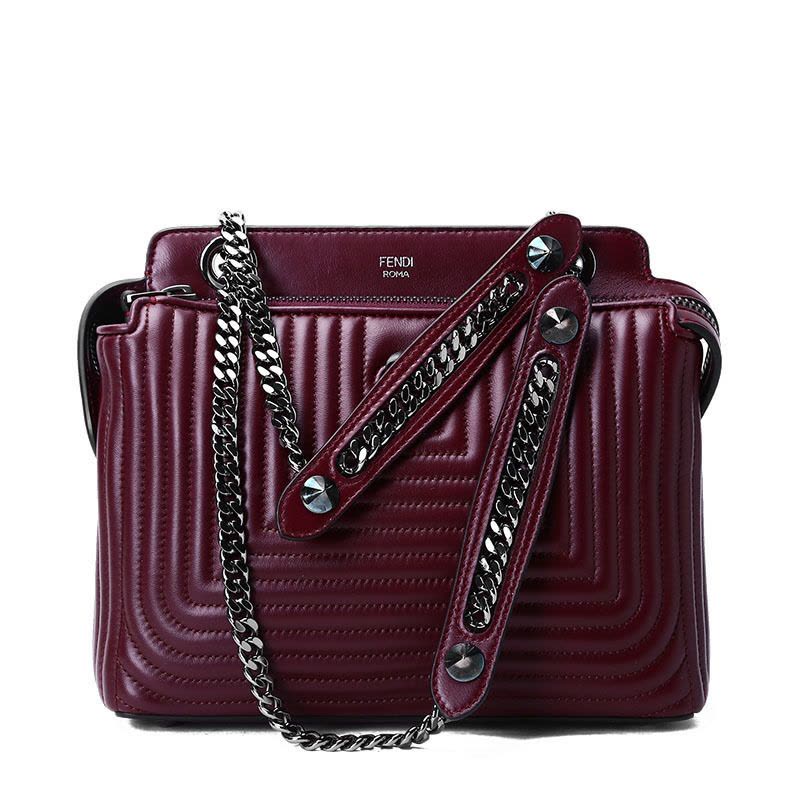 FENDI/芬迪 女包DOTCOM绗缝图案链条手拎斜挎包 8BN299图片
