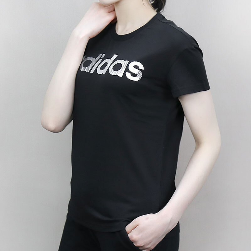 阿迪达斯（adidas）女款大logo印花休闲短袖T恤CX5153