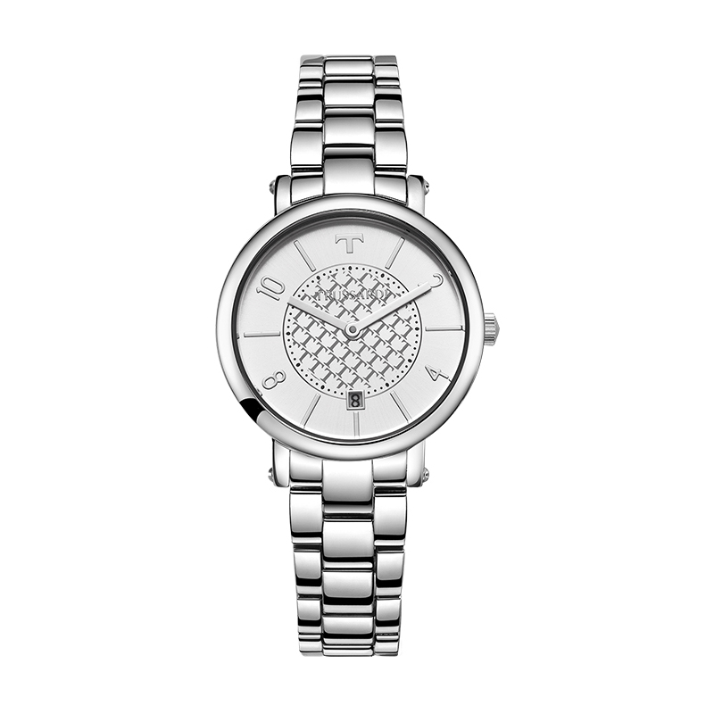 TRUSSARDI T-PRETTY系列休闲雅致单历女士手表商务钢带石英女士手表