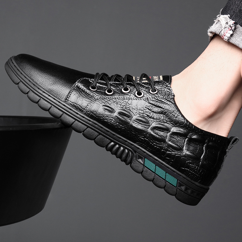 商务休闲鞋皮鞋男新款父鞋爸爸鞋男鞋鞋子系带中年老年男鞋