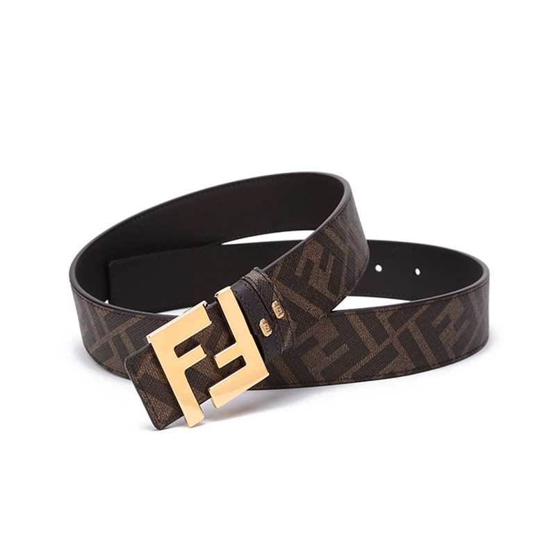 芬迪fendi男士牛皮聚氨酯织物板扣式双面皮带腰带7c0424agr9
