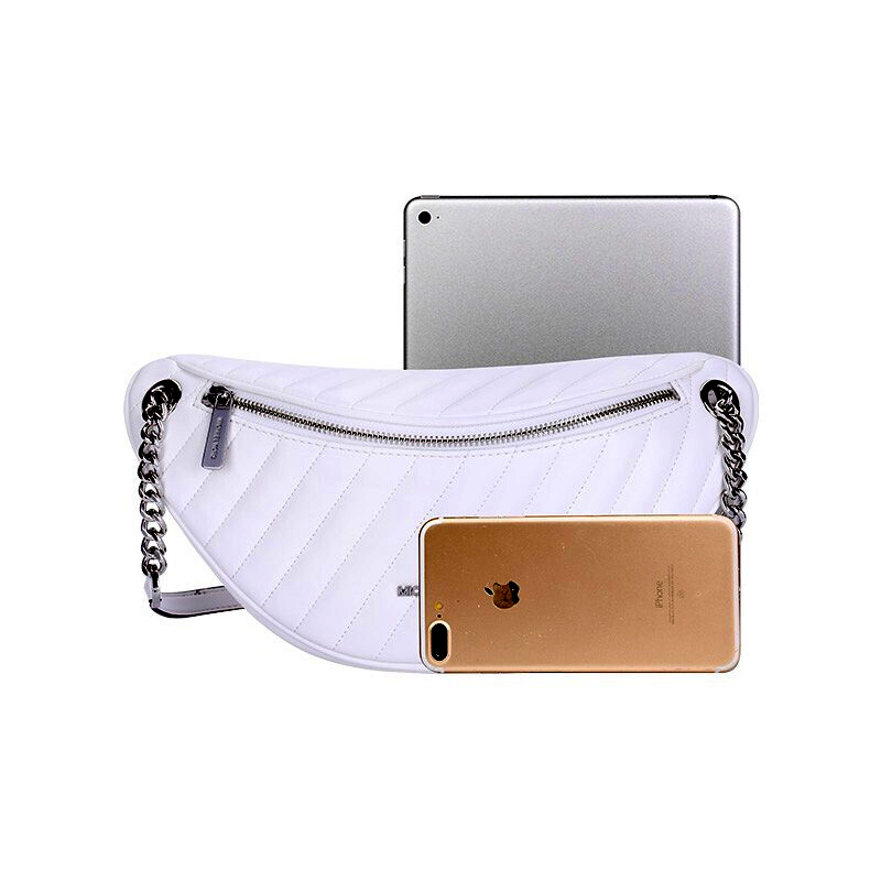 Michael Kors奢侈品奥莱款女包纯色简约胸包腰包35T0SP6M3L OPTIC WHITE