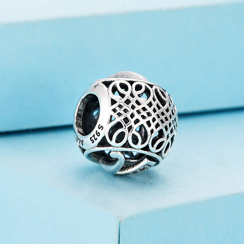 PANDORA潘多拉 复古字母V 925银串饰-791866CZ