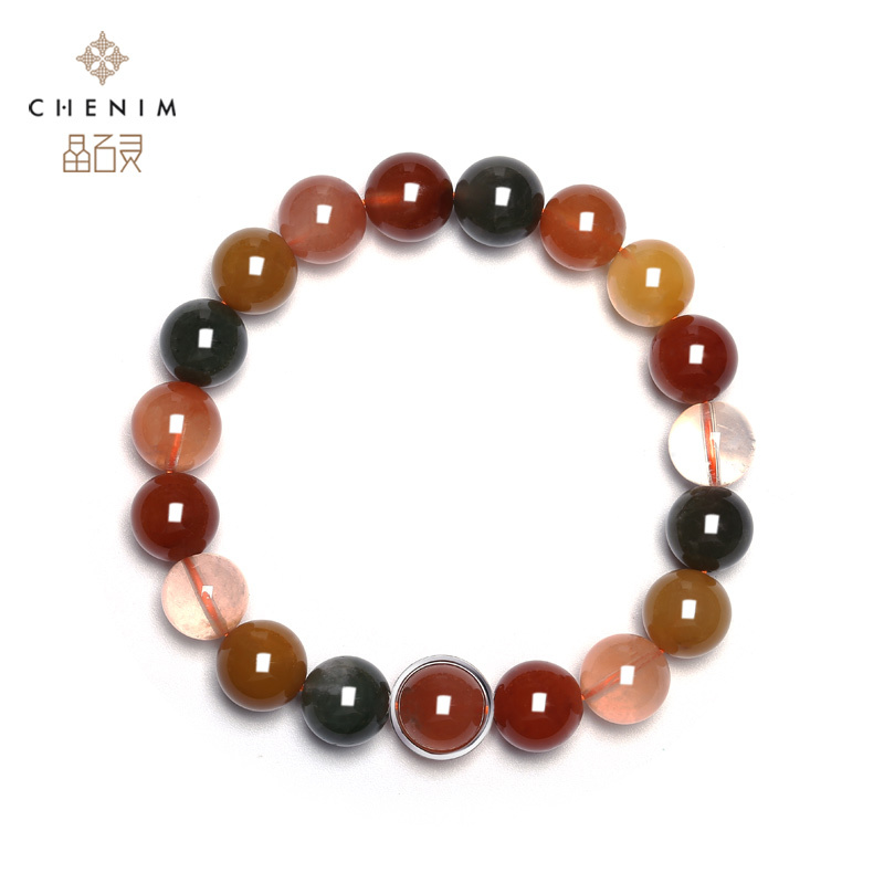 chenim/晶石灵多彩宝石手珠彩色水晶手链男女手串时尚饰品礼物